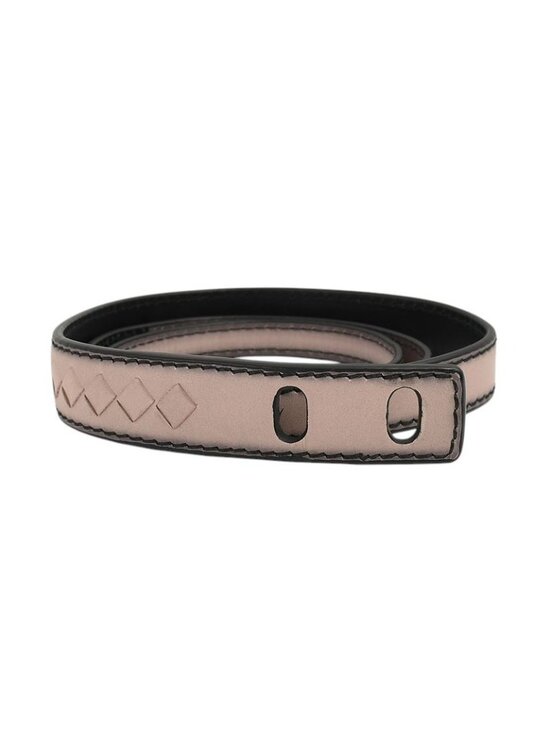 BOTTEGA VENETA Womens Pink INTRECCIATO Leather No Buckle Belt OS Italy NEW